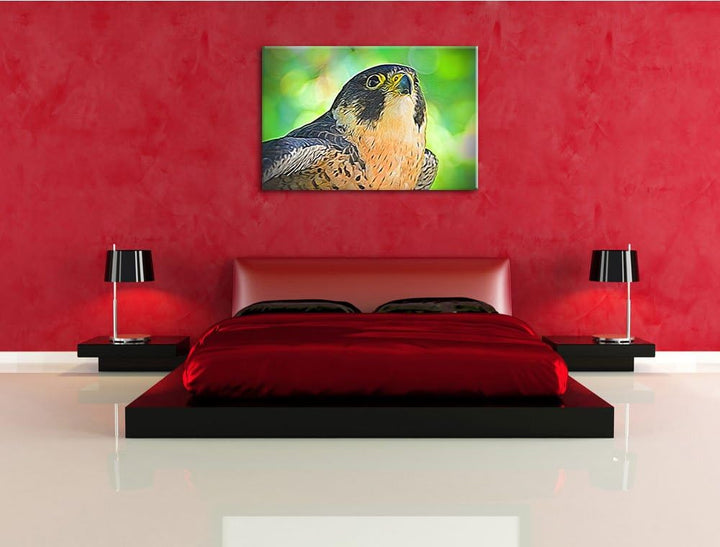 schöner grauer Adler Deluxe Format: 100x70 cm auf Leinwand, XXL riesige Bilder fertig gerahmt mit Ke
