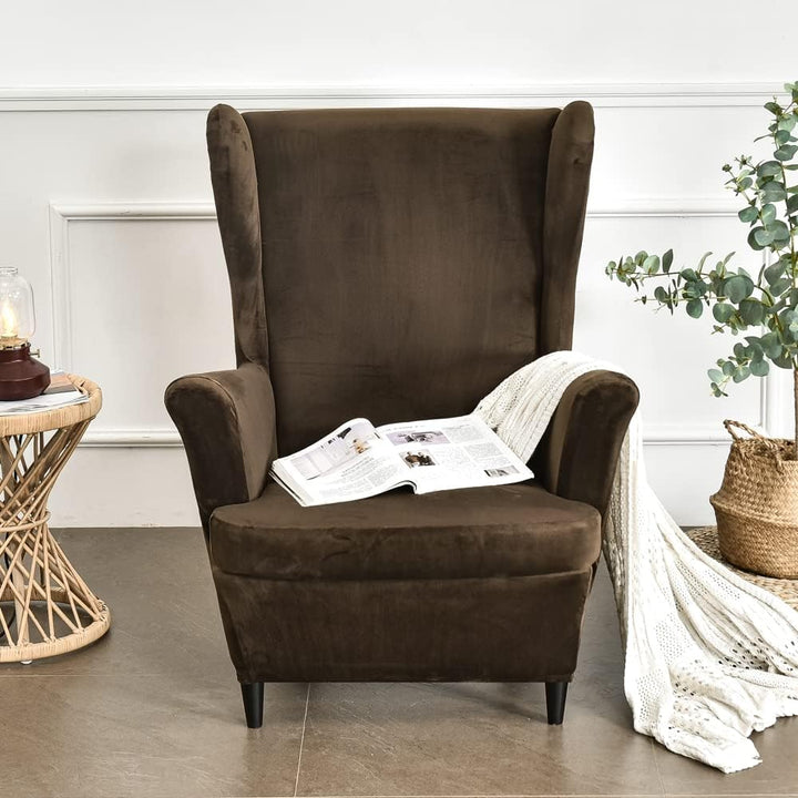 CHNSHOME Sesselhusse Ohrensessel Bezüge für Sessel Bezug für einen Ohrensessel Samt 2 Stück ohrenses