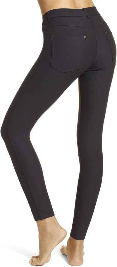 Essential Denim-Leggings für Damen von HUE | Modische Leggings mit Gesässtaschen XS Schwarz, XS Schw