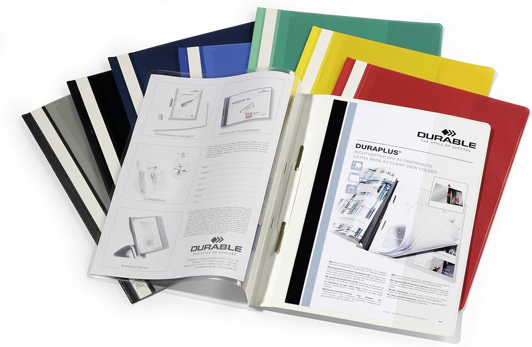Durable Angebotshefter Duraplus mit Sichttasche für A4, dunkelblau, 25er Packung, 257907, dunkelblau