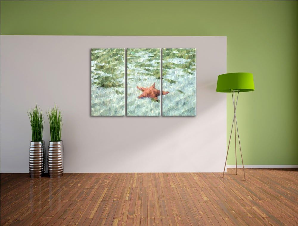 Seestern im klaren Wasser NewArt 3-Teiler Leinwandbild 120x80 Bild auf Leinwand, XXL riesige Bilder