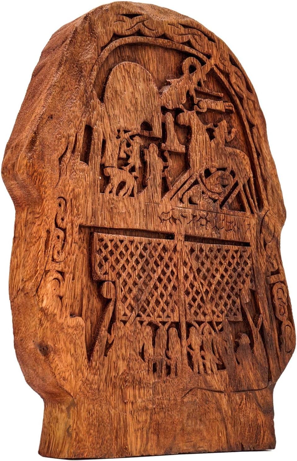 Windalf Wikinger Holzrelief Odin AUF Sleipnir 33 cm Vikings Bildstein Nordische Mythologie Tjängvide