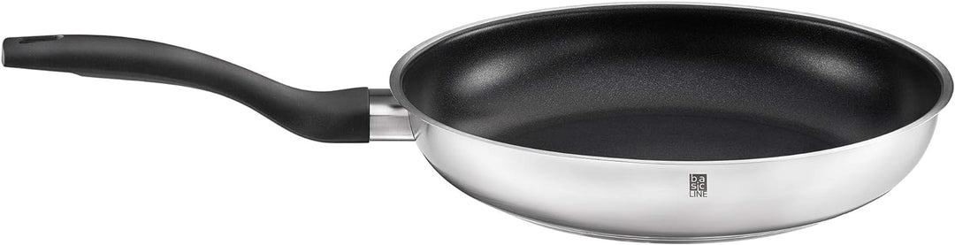 RÖSLE Basic Line Bratpfanne Ø 28 cm, Universalpfanne mit Antihaftversiegelung ProPlex, Edelstahl 18/