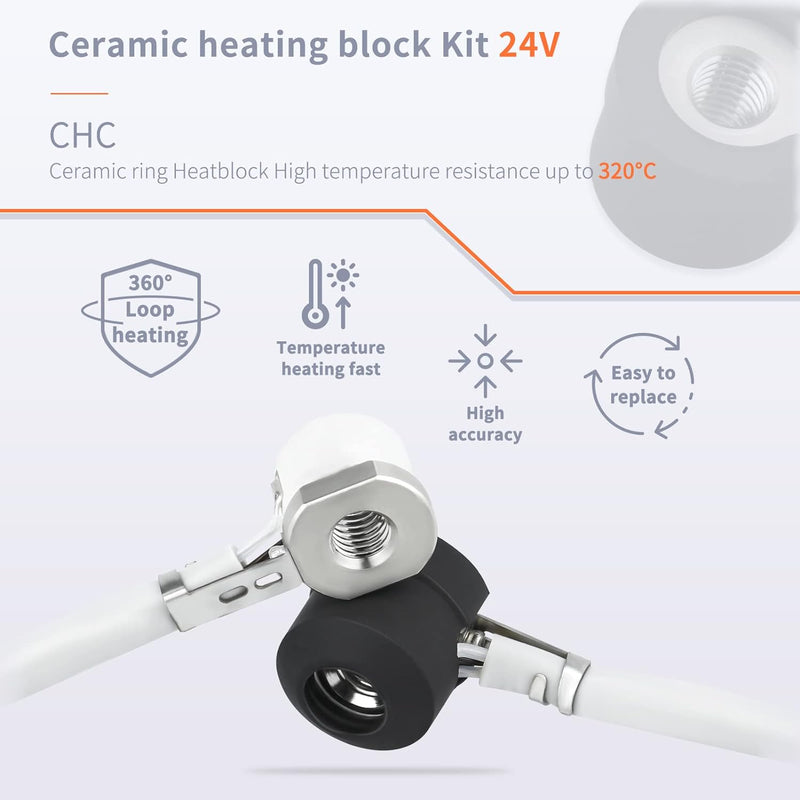 Upgrade Fast Heat CHC CR10 Hotend Keramik Heizkern Bimetall Heatbreak Kupferdüse kompatibel mit 24V