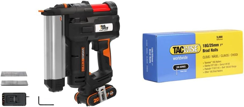 WORX WX840 NITRO NailForce Akku Nagler und Tacker 20V - 2-IN-1 Funktionen als Bolzensetzgerät & TACW