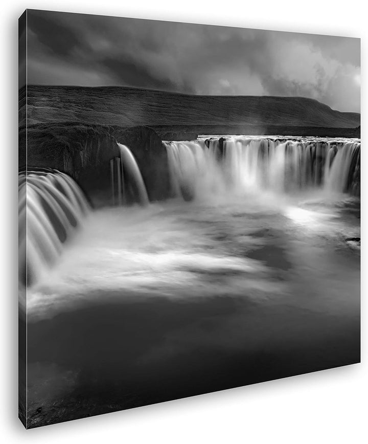 deyoli himmlische Wasserfälle in Island Format: 70x70 Effekt: Schwarz&Weiss als Leinwandbild, Motiv
