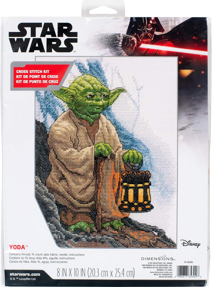 Dimensions 70-35392 Yoda Kreuzstich-Zählmusterpackung, 14 White Aida, 8'' x 10'', Yoda