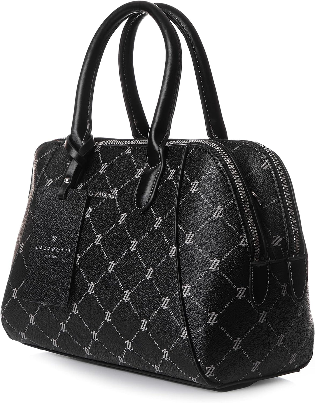 Lazarotti Palermo Handtasche Damen | Umhängetasche mit Trageriemen & Henkel - 2 grosse Reissverschlu
