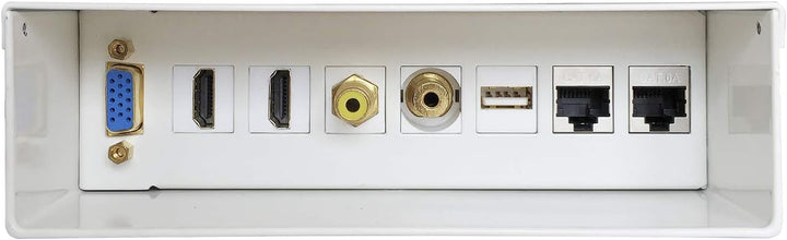 AISENS - AUDIOVISUELLE VERBINDUNGSBOX VGA+2XHDMI+JACK3.5+RCA+1XUSB+2XRJ45 CAT.6A STP, Weiss