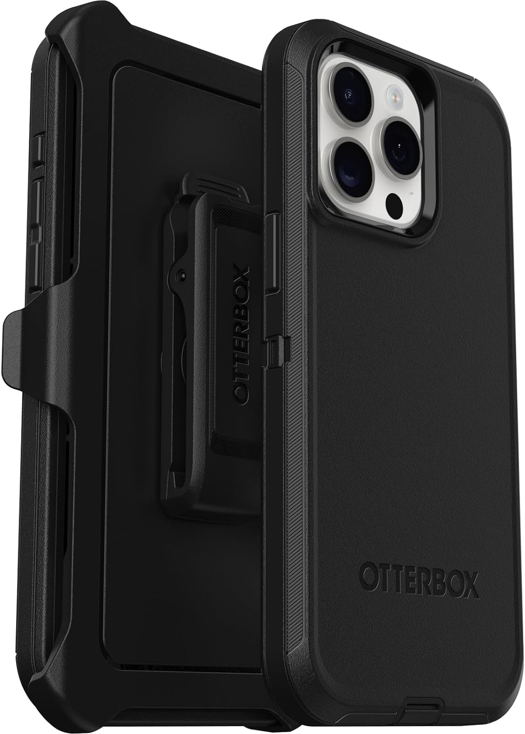 OtterBox Schutzhülle für iPhone 15 Pro Max (nur) Defender Series – Schwarz, Bildschirmlos, robust un