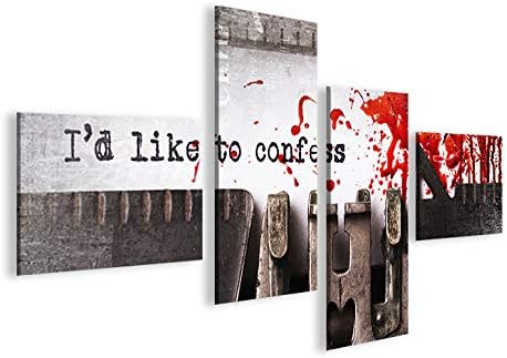 islandburner Bild Bilder auf Leinwand I Confess Modern Street Art 4L XXL Poster Leinwandbild Wandbil