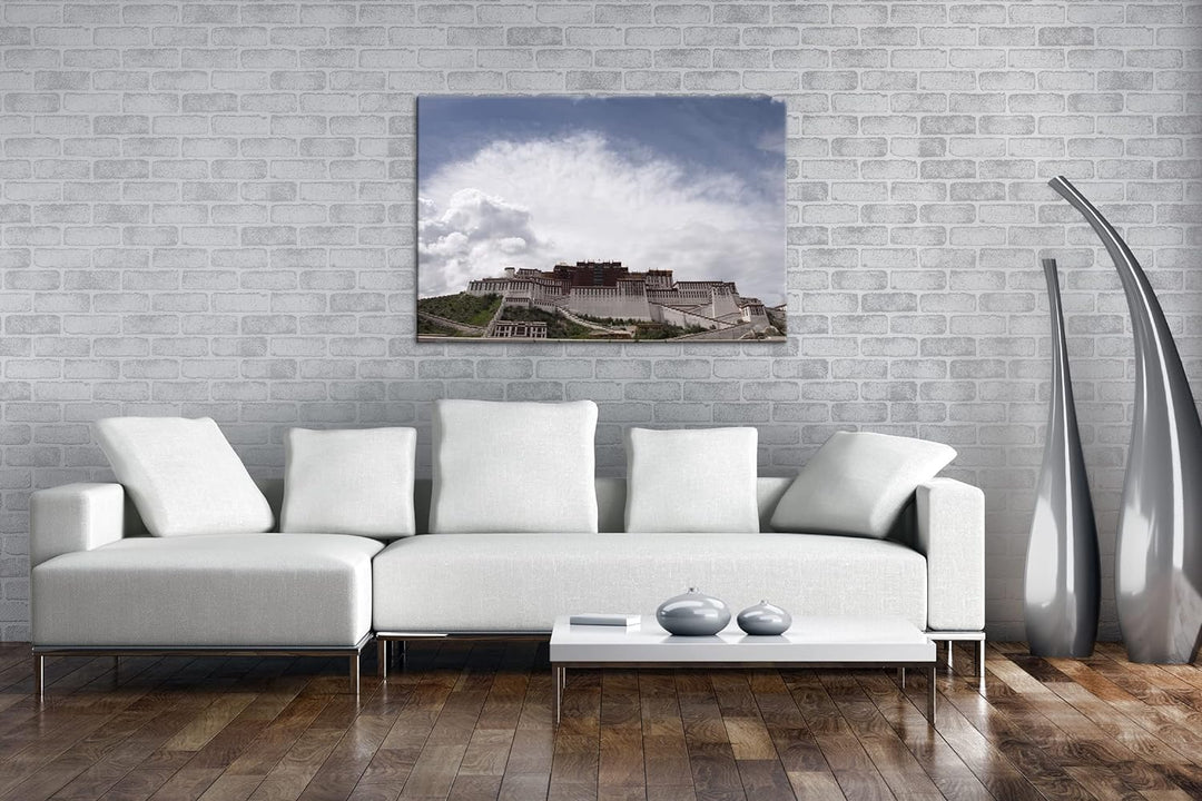 deyoli Potala Palast in Tibet im Format: 80x60 als Leinwandbild, Motiv fertig gerahmt auf Echtholzra