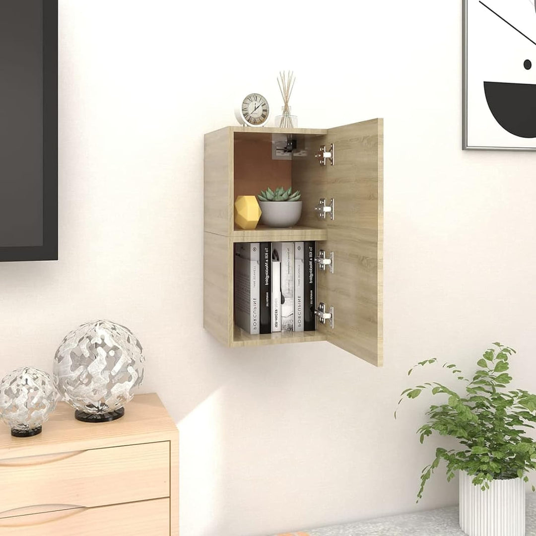 Tidyard 2 STK. Wandschrank Hängeschrank Aufbewahrung Oberschrank Aktenschrank Spanplatte Sonoma-Eich