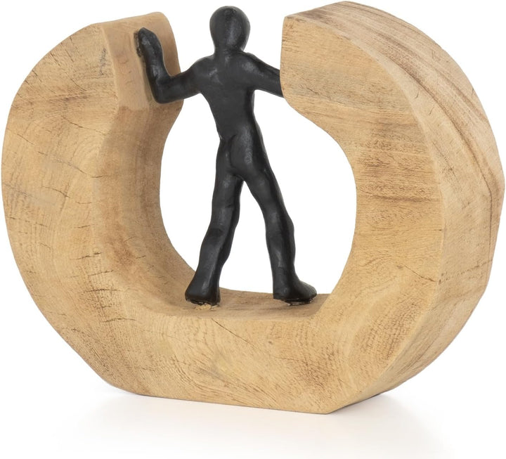 Moritz Skulptur I Streitschlichter I 22 x 7 x 17,5 cm I Holzdeko I Skulpturen Deko I Modern I Wohnzi