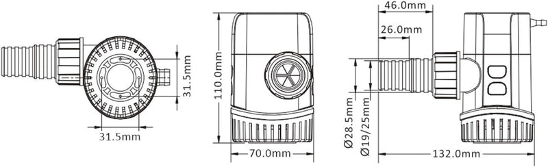 LIGHTEU®, Seaflo DC 12V Non-Automatic Bilgenpumpe 13A SERIE 1100GPH Tauchwasserpumpe für Marineboote