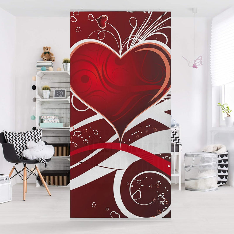 Bilderwelten Raumteiler Red Hearts 250x120cm inkl. transparenter Halterung 250x120cm incl. transpare