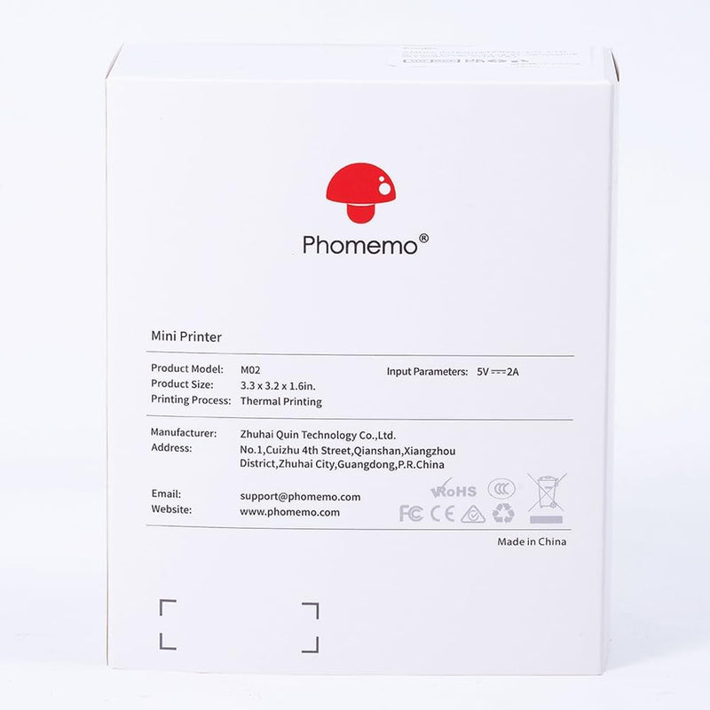 Phomemo-M02 Mini Bluetooth Taschendrucker Thermofotodrucker Tragbarer Empfangsdrucker, kompatibel mi