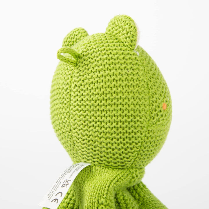 SIGIKID 39645 Strick-Schnuffeltuch Frosch Knitted Love, kuschelweiches Schmusetuch aus Baumwollstric