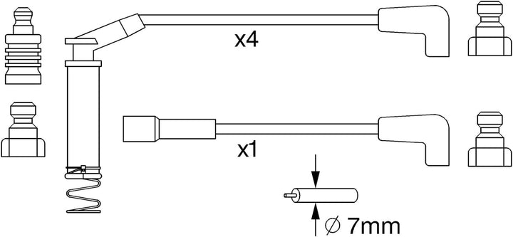 Bosch 0986357249 - Zündleitung - 5er Set