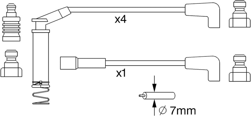 Bosch 0986357249 - Zündleitung - 5er Set