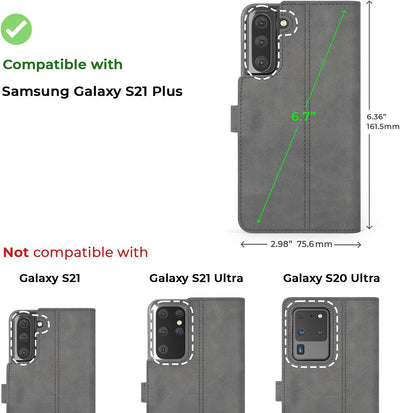 Snakehive Galaxy S21 Plus 5G Hülle Leder | Stylische Handyhülle mit Kartenhalter & Standfuss | Handy