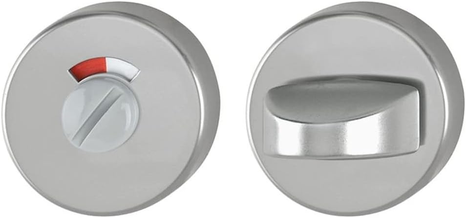 Hoppe Bad/WC-Rosette mit rot/weiss-Scheibe, Paar Aluminium 42KVS