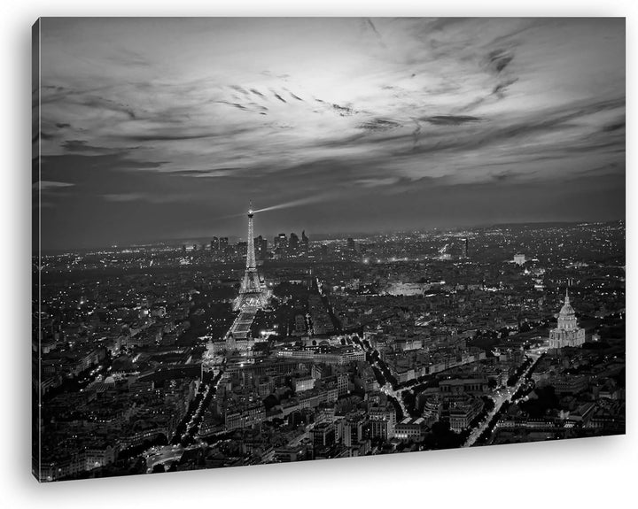 deyoli die Stadt Paris Effekt: Schwarz/Weiss Format: 100x70 als Leinwand, Motiv fertig gerahmt auf E