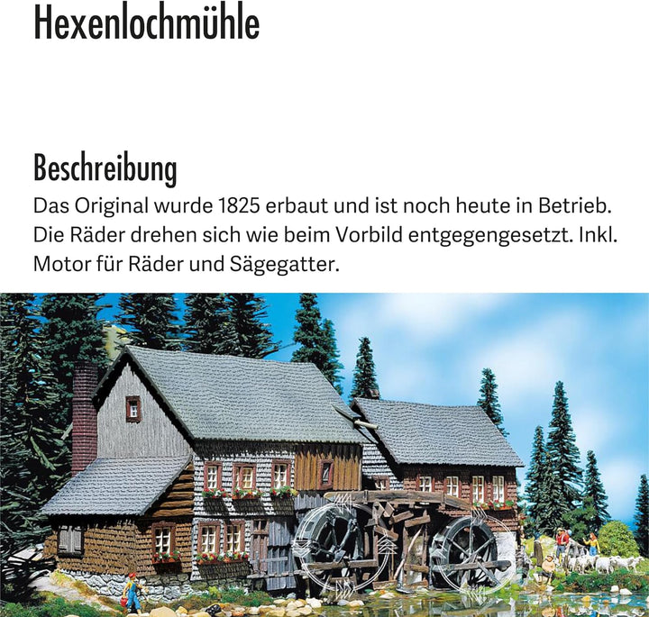 FALLER Hexenlochmühle Modellbausatz mit 255 Einzelteilen 310 x 130 x 115 mm I Modelleisenbahn Zubehö