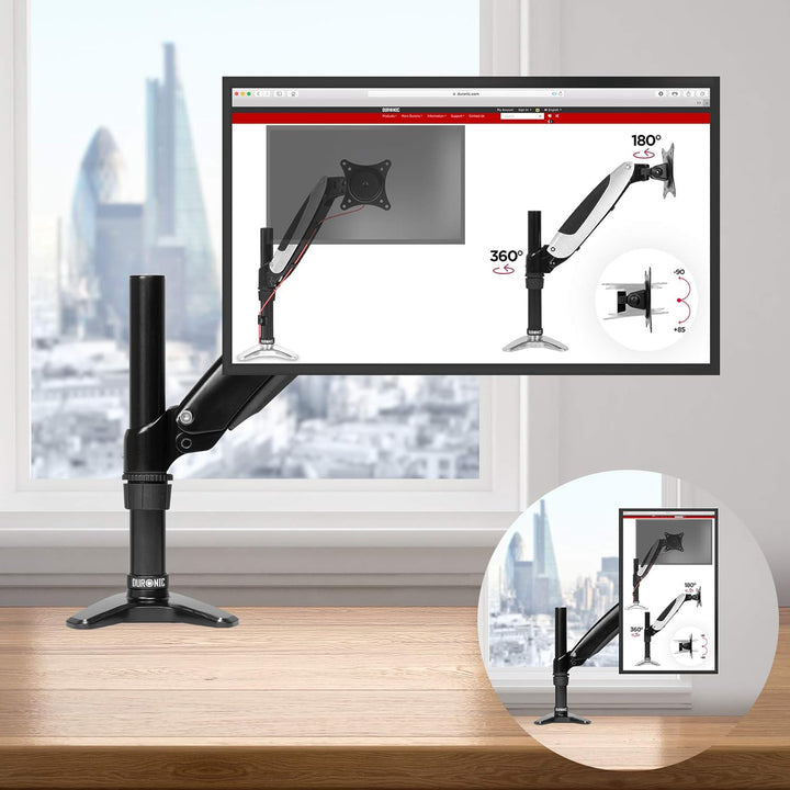 Duronic DM551X1 Monitor-Armständer/Tischhalterung für 15-27 LED-LCD-Bildschirm, VESA 75/100, 7,8 kg
