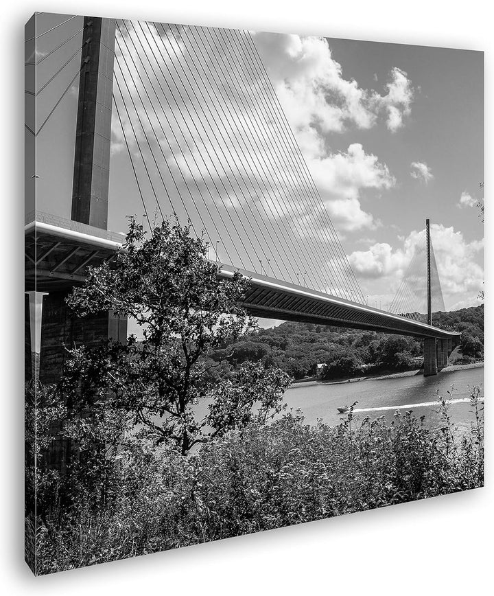 deyoli gigantische Hängebrücke Format: 70x70 Effekt: Schwarz&Weiss als Leinwandbild, Motiv auf Echth