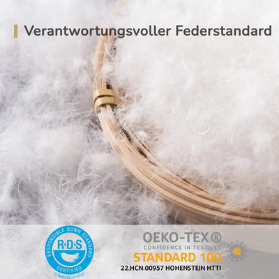 Homyrium Daunendecke 155x220 Ganzjahres Komfort Bettdecke 155x220 Daunen Warm Federbett Federdecke -