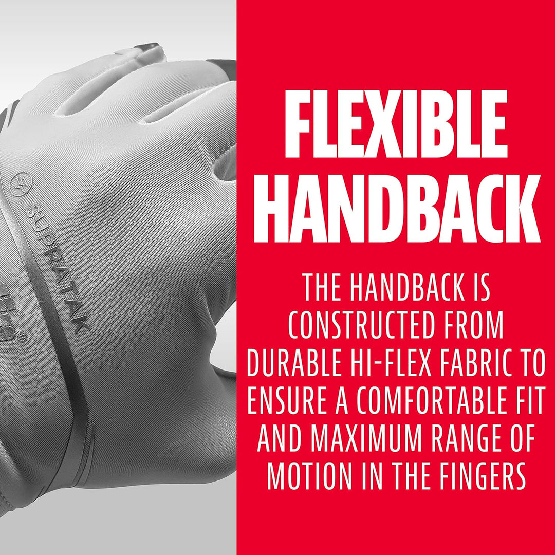 Franklin Sports Supratak Fussball Receiver Handschuhe weiss / chrom XL, weiss / chrom XL