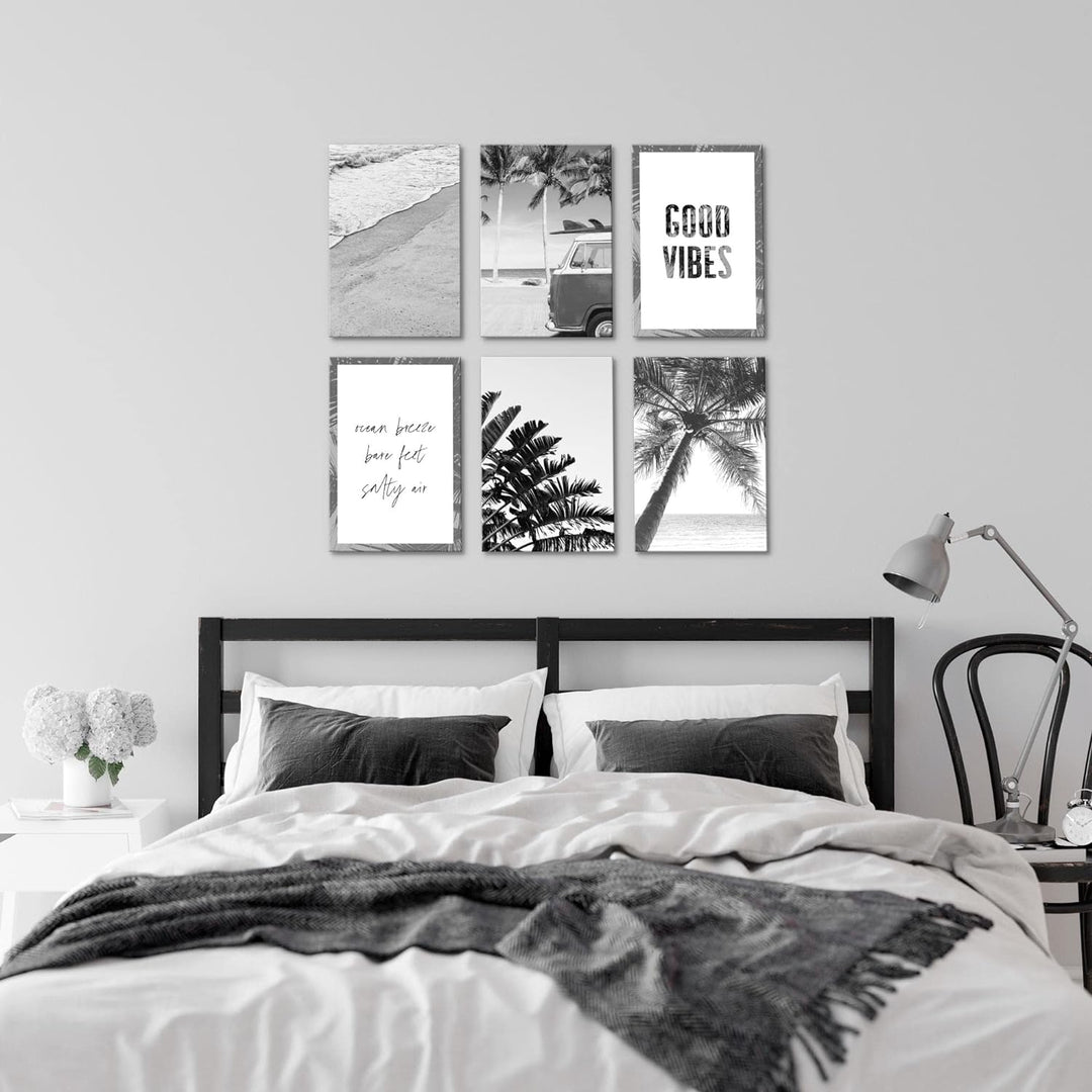 Novart Wandbilder Set - KOMPLETT AUFHÄNGFERTIG - Made in Germany - Moderne Bilder Strand Wohnzimmer