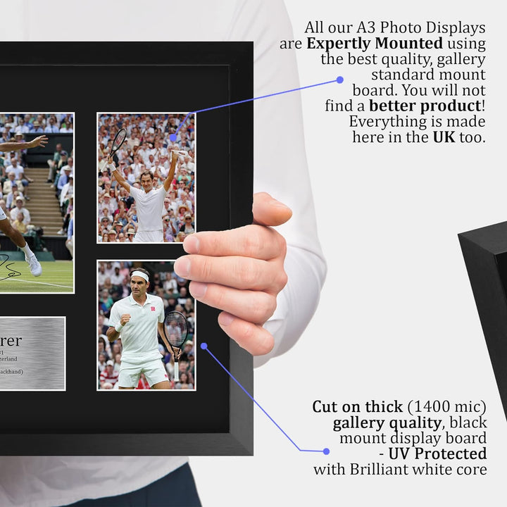 HWC Trading FR A3 Roger Federer Tennis Geschenke Gedruckt Signiert Autogramm Bild Für Erinnerungsstü