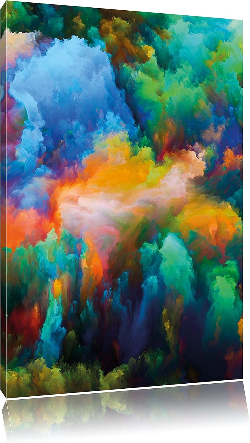 Pixxprint Farbflash Holi, Format: 100x70 auf Leinwand, XXL riesige Bilder fertig gerahmt mit Keilrah