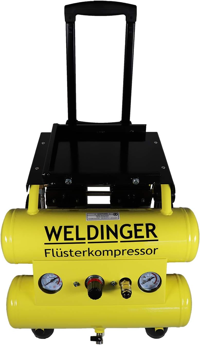 WELDINGER Flüsterkompressor FK 95 pro mobile 750 W 2x5 l Drucktank Servicemobil 5 Jahre Garantie FK