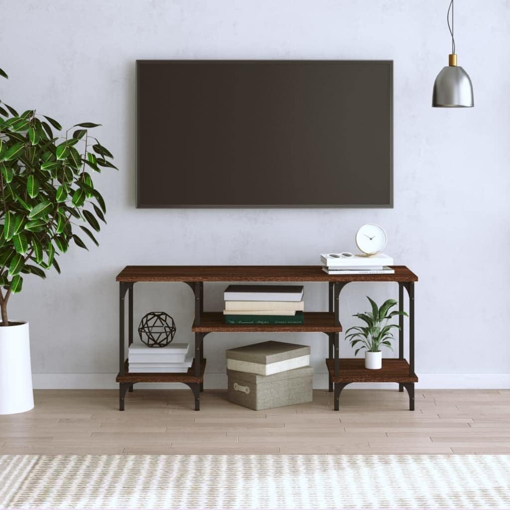 Tidyard TV Schrank mit 3 Ablagen Versehen Lowboard Fernsehtisch Fernsehschrank TV Möbel Holzwerkstof