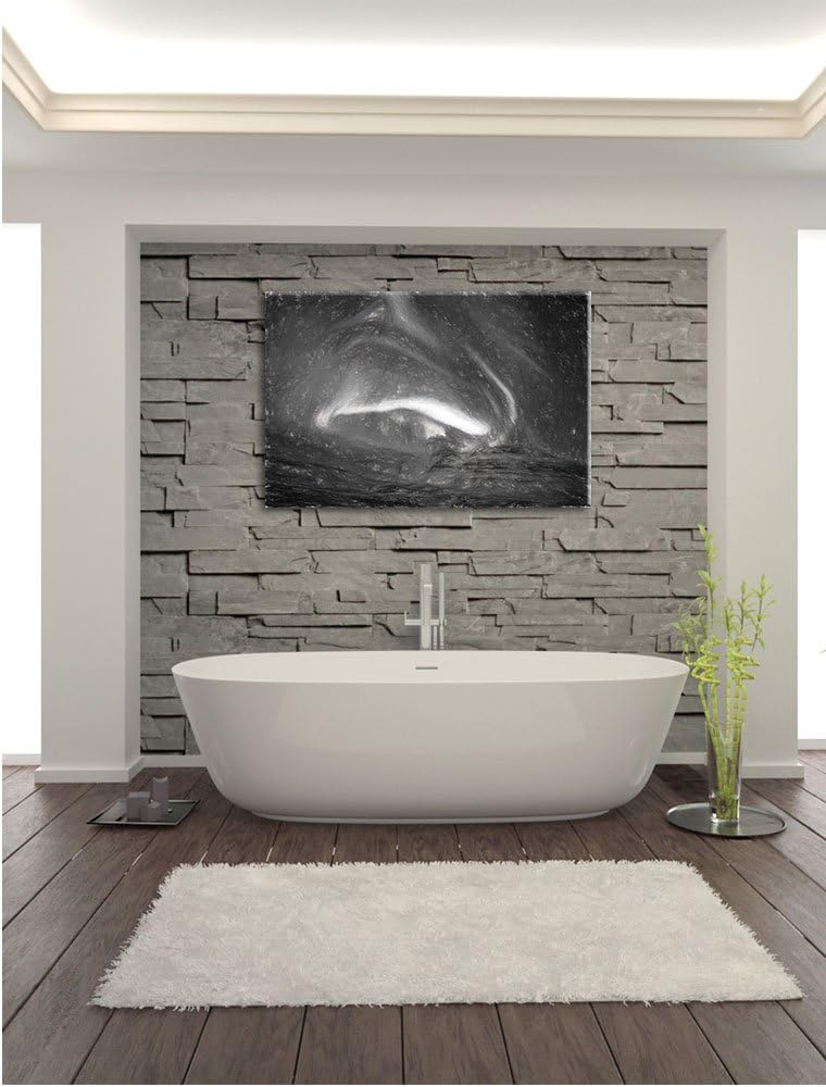 Pixxprint Nordlichter über Island Kunst Kohle Effekt, Format: 100x70 auf Leinwand, XXL riesige Bilde