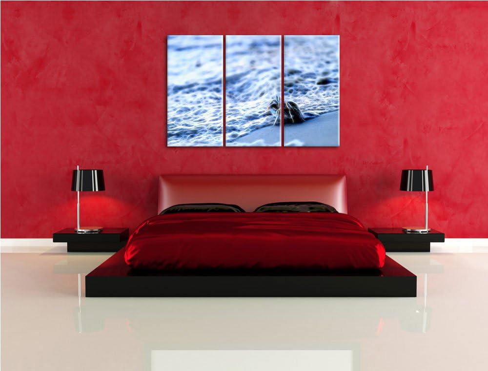kleine Krabbe am Strand NewArt 3-Teiler Leinwandbild 120x80 Bild auf Leinwand, XXL riesige Bilder fe