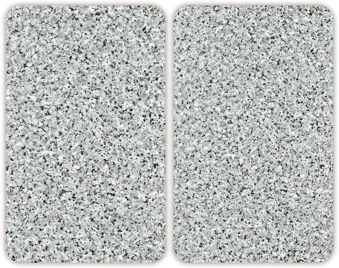 WENKO 2521120100 Herdabdeckplatte Universal Granit - 2er Set, für alle Herdarten, Gehärtetes Glas, M