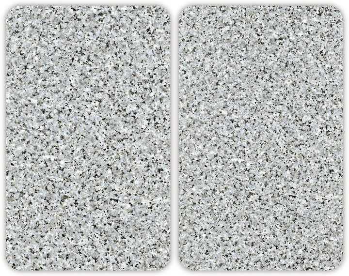 WENKO 2521120100 Herdabdeckplatte Universal Granit - 2er Set, für alle Herdarten, Gehärtetes Glas, M