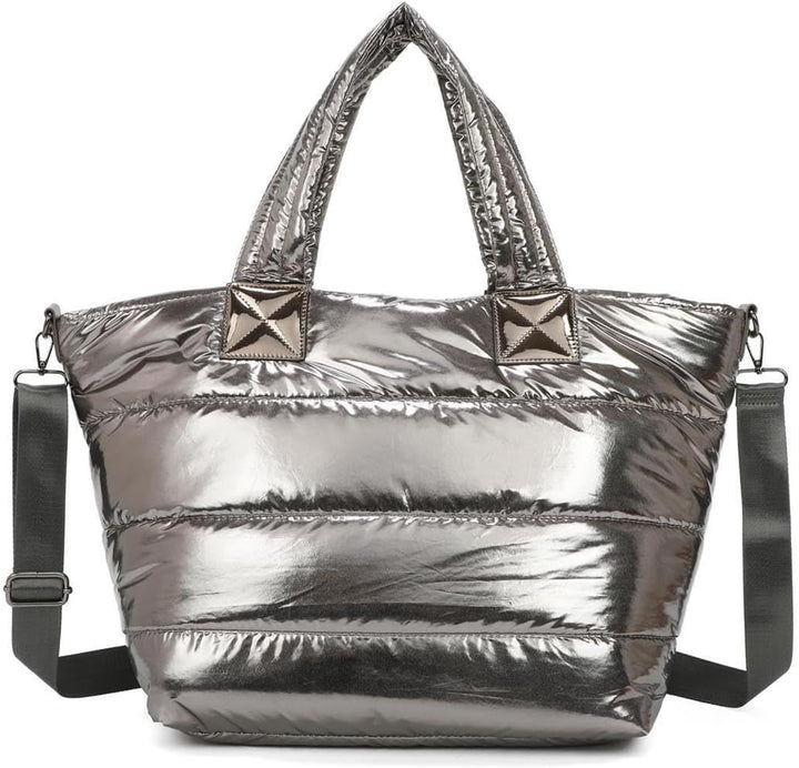 ITALYSHOP24 OBC XXL Damen Tasche Nylontasche Shopper Schultertasche Umhängetasche Beuteltasche Handt