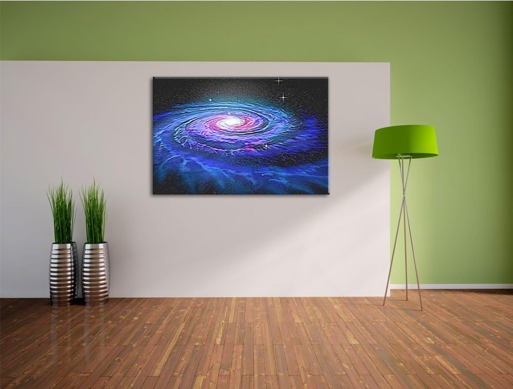 Sternenwirbel Galaxie Deluxe Format: 100x70 cm auf Leinwand, XXL riesige Bilder fertig gerahmt mit K