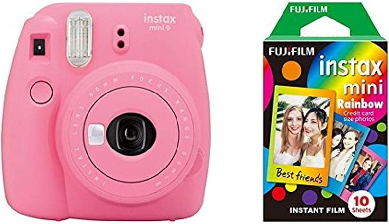 Fujifilm - Instax Mini 9 - rose - appareil seul + Rainbow Film 10 poses