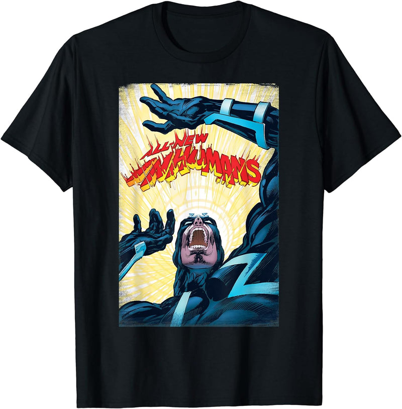 Marvel Womens Black Bolt The All-New Inhumans Cover Graphic T-Shirt Small Lemon