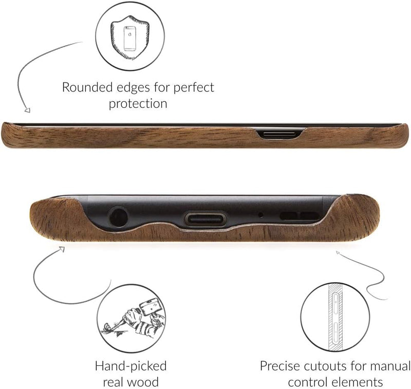 Woodcessories - Hülle kompatibel mit Samsung Galaxy S10 Plus aus Echtholz - EcoSlim Case (Walnuss)