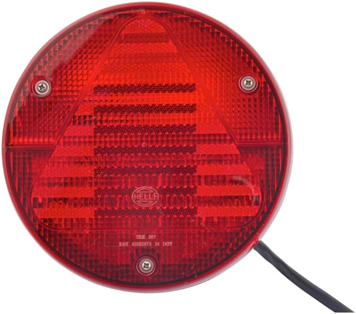 HELLA - Heckleuchte - Hybrid - 12V - Anbau/geschraubt - Lichtscheibenfarbe: rot - LED-Lichtfarbe: ro