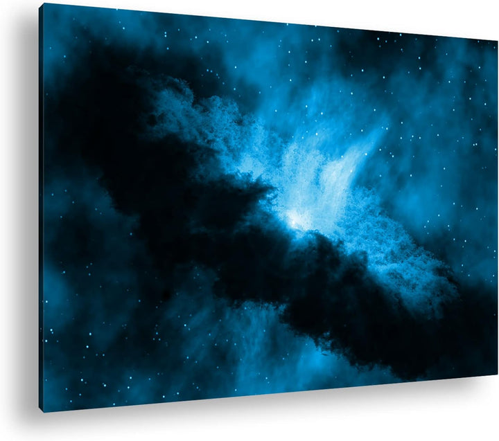 deyoli Sonnensystem mit vielen Sternen Format 80x60 Effekt: Monocrome Blau als Leinwandbild, Motiv f