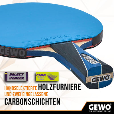 GEWO PS Blast Carbon Pro Tischtennisschläger - ITTF genehmigter Profi-Tischtennisschläger, Carbon-Sc