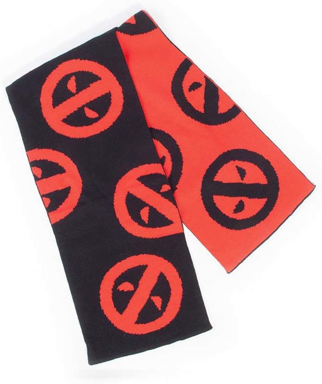 DIFUZED Unisex Geschenkset mit Mütze und Schal mit Deadpool-Symbol Beanie, Mehrfarbig, One Size